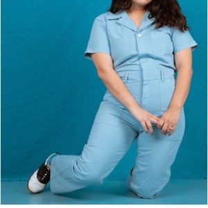 Baby Blue Short-Sleeve Jumpsuit by Big Bud Press